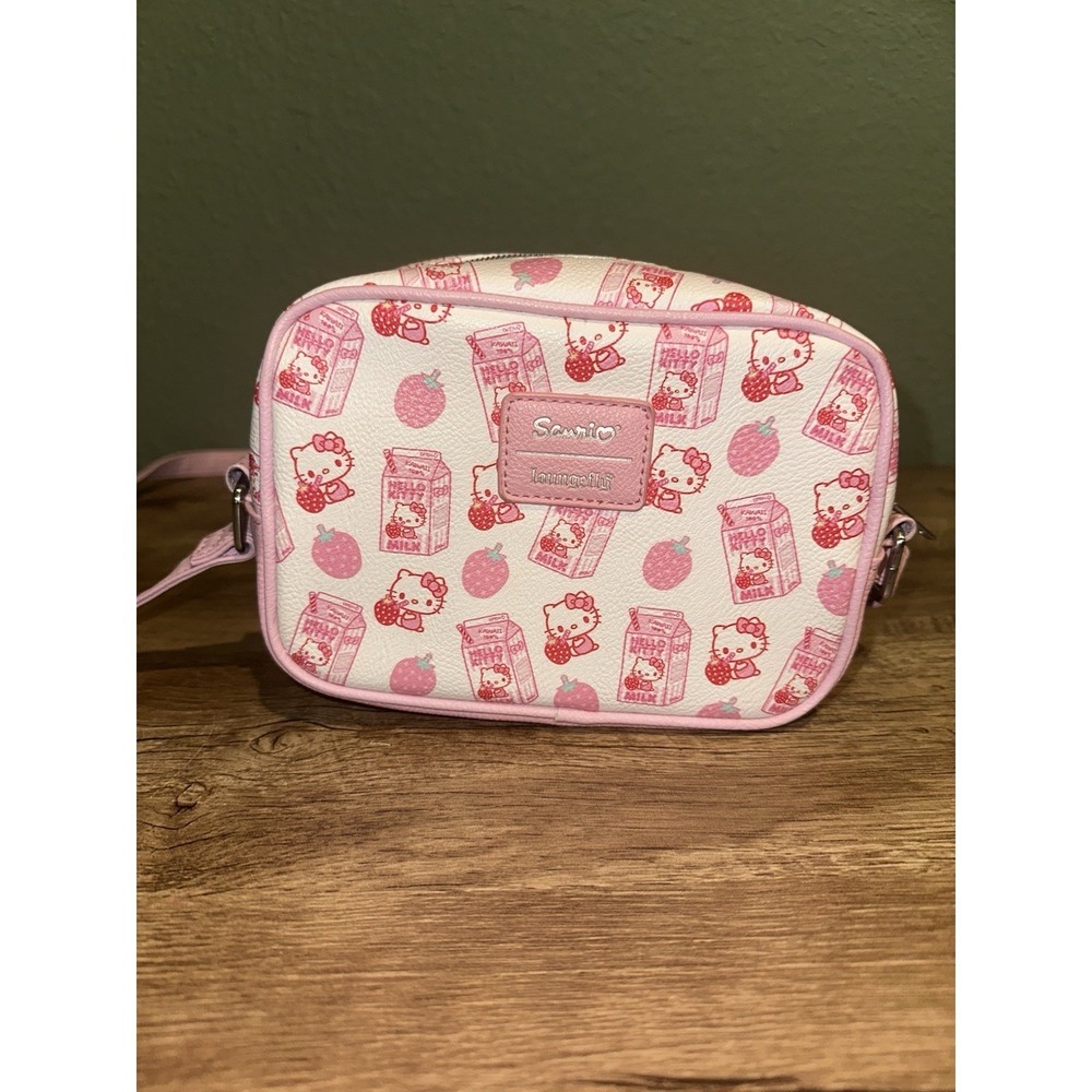 Hello Kitty by Sanrio Loungefly Strawberry Milk Crossbody Bag